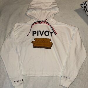 FRIENDS Television Show Hoodie Womens Sm Crop Long Sleeve Pivot Sweatshirt NWOT
